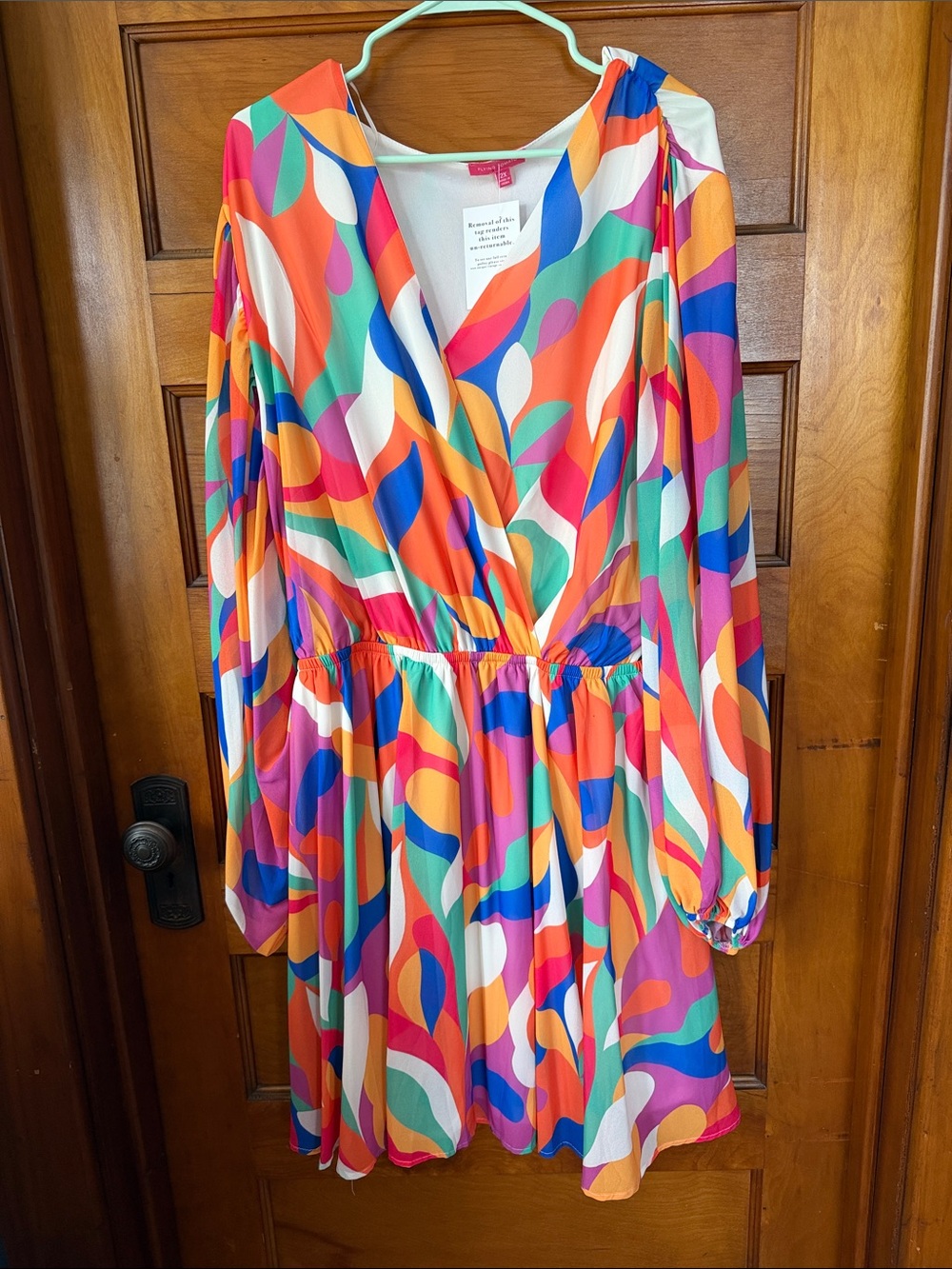 NWT 2X Unique Vintage/Flying Tomato multi color wrap dress